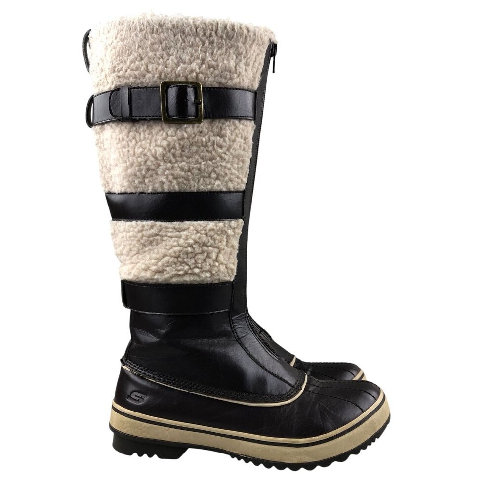 Skechers Women's Size 6.5 Highlanders Chestnut Faux Fur Lined Tall Boots 47582